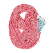 Neueste Damen Mehrzweck-Winter leichter warmer Schal Dehnbar weich leicht mit gemischtem Farbdesign Hals versteckter Taschenschal